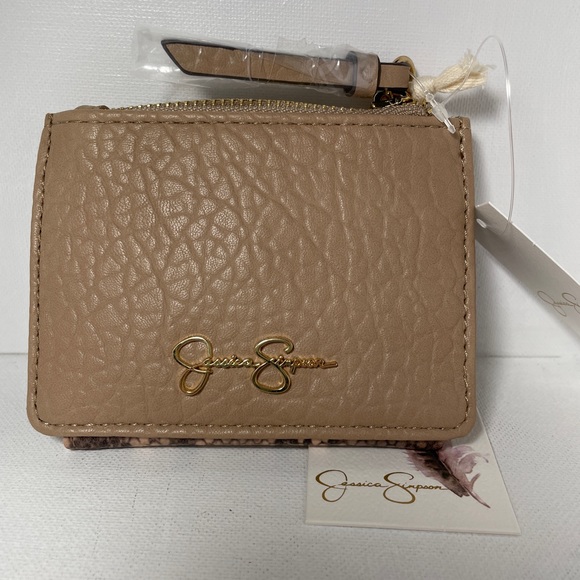 Jessica Simpson Wallet Card Holder NWT Tan with Snake Design - Picture 4 of 6